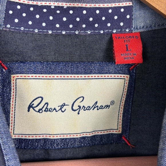 Robert Graham Men Long Sleeve Button Shirt Sz L Art Flip Cuff Party City Graphic - Picture 9 of 15